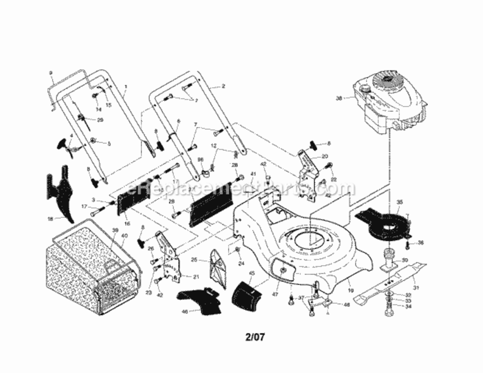 Page A Diagram and Parts List for 917371701  Craftsman Lawn Mower