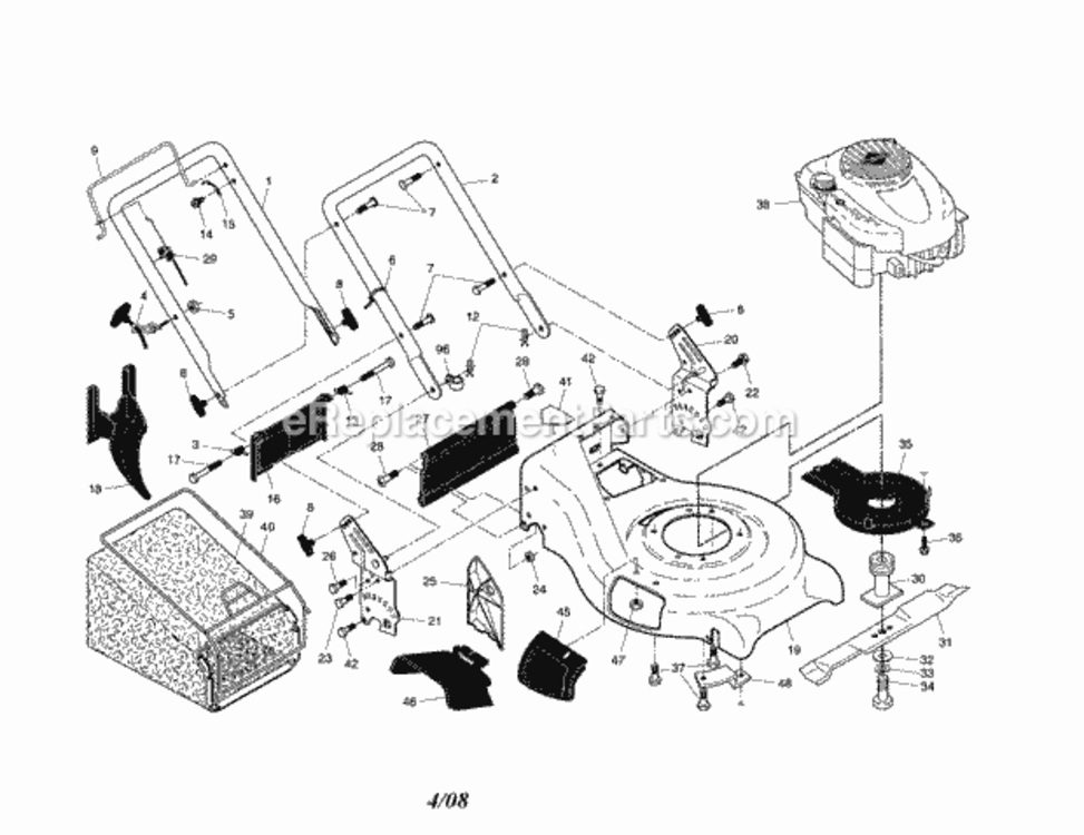 Page A Diagram and Parts List for 917371702  Craftsman Lawn Mower
