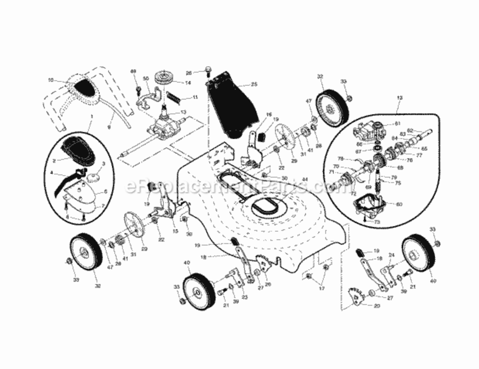 Page B Diagram and Parts List for 917371711  Craftsman Lawn Mower