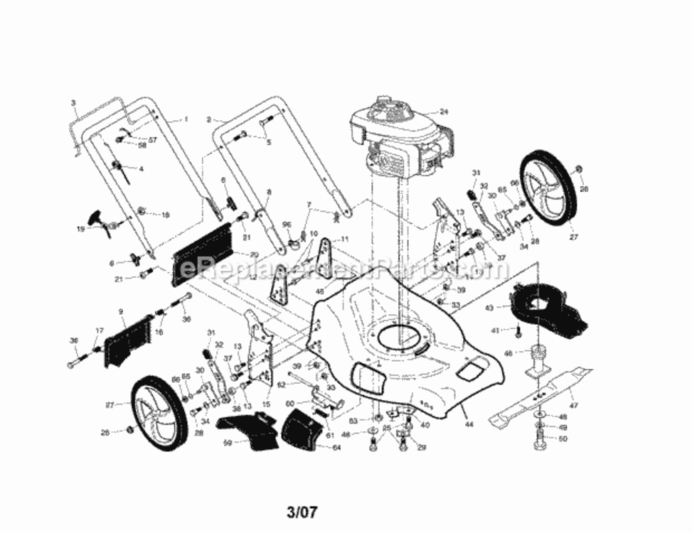 Page A Diagram and Parts List for 917371721  Craftsman Lawn Mower
