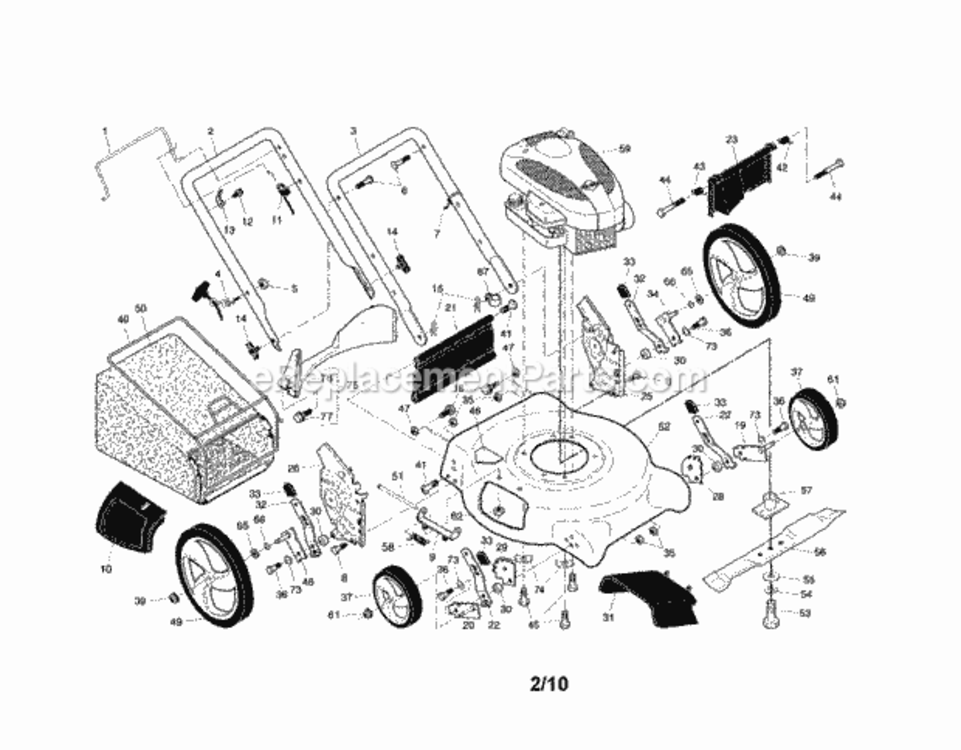 Page A Diagram and Parts List for 917371751  Craftsman Lawn Mower