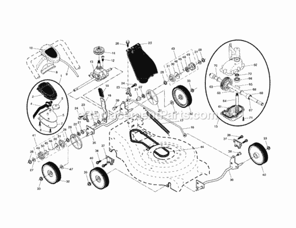 Page B Diagram and Parts List for 917371820  Craftsman Lawn Mower