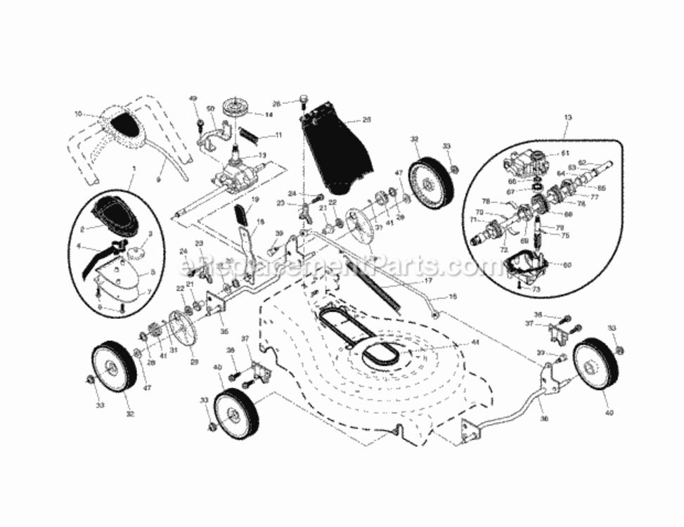 Page B Diagram and Parts List for 917371821  Craftsman Lawn Mower