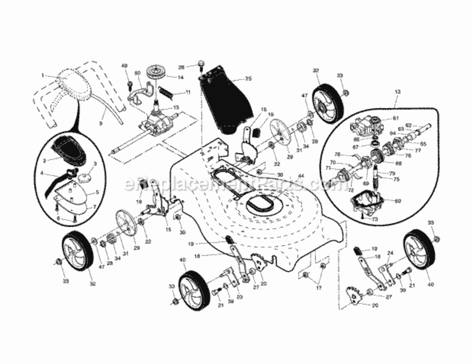 Page B Diagram and Parts List for 917371840  Craftsman Lawn Mower