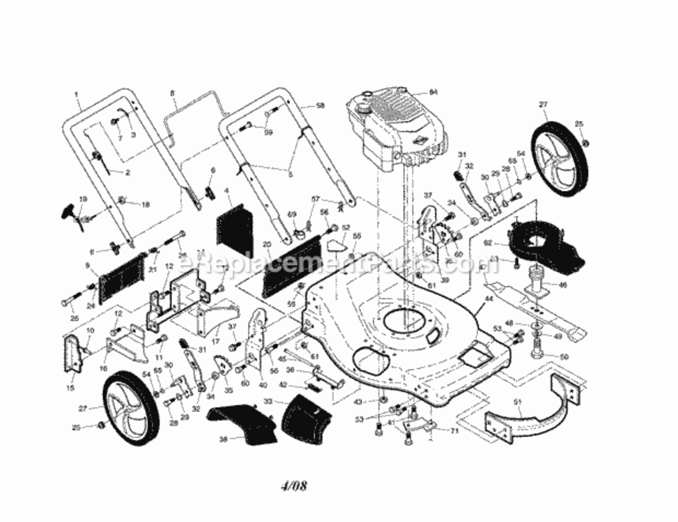 Page A Diagram and Parts List for 917371930  Craftsman Lawn Mower
