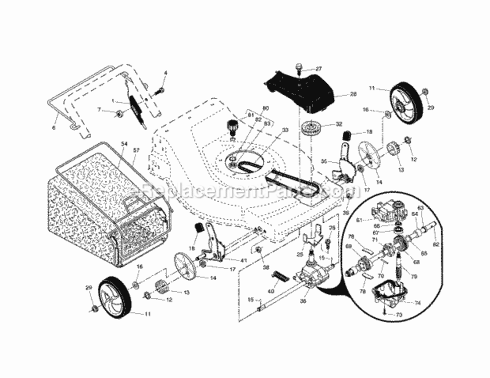 Page B Diagram and Parts List for 917371930  Craftsman Lawn Mower