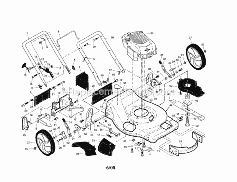 Page A Diagram and Parts List for 917371940  Craftsman Lawn Mower
