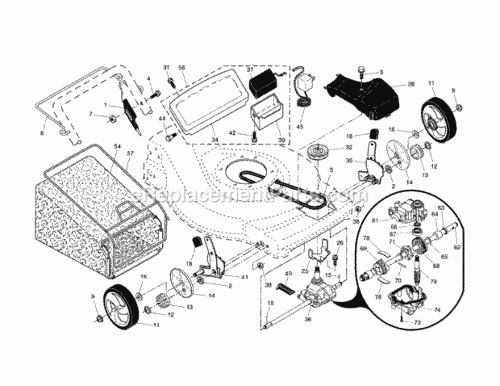 Page B Diagram and Parts List for 917371940  Craftsman Lawn Mower
