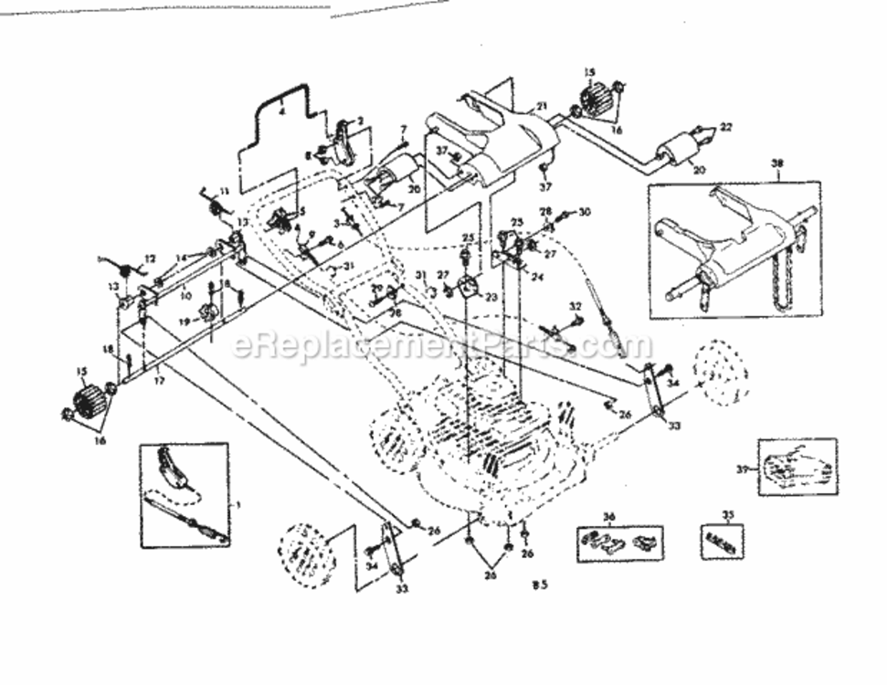 Page B Diagram and Parts List for 917372100  Craftsman Lawn Mower