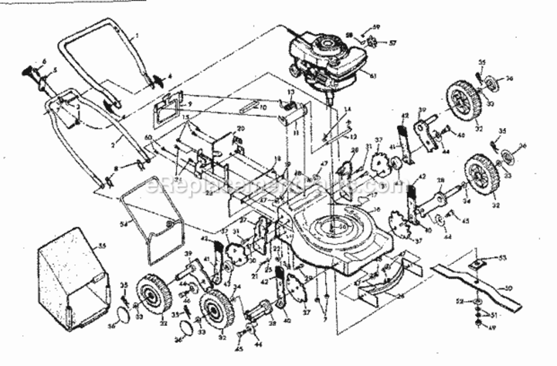 Page A Diagram and Parts List for 917372111  Craftsman Lawn Mower