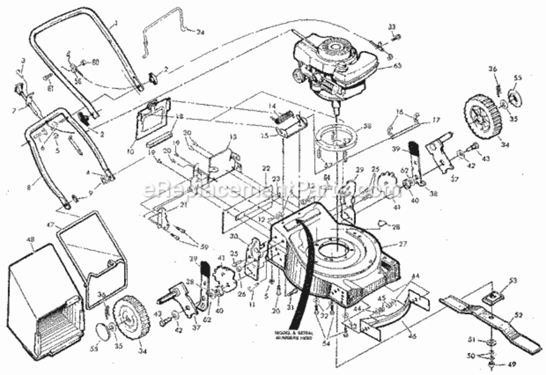 Page A Diagram and Parts List for 917372131  Craftsman Lawn Mower