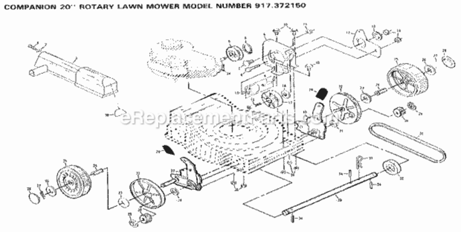 Page B Diagram and Parts List for 917372150  Craftsman Lawn Mower