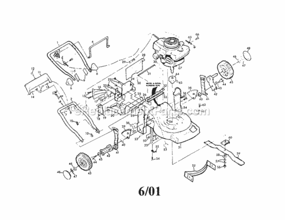 Page A Diagram and Parts List for 917372271  Craftsman Lawn Mower