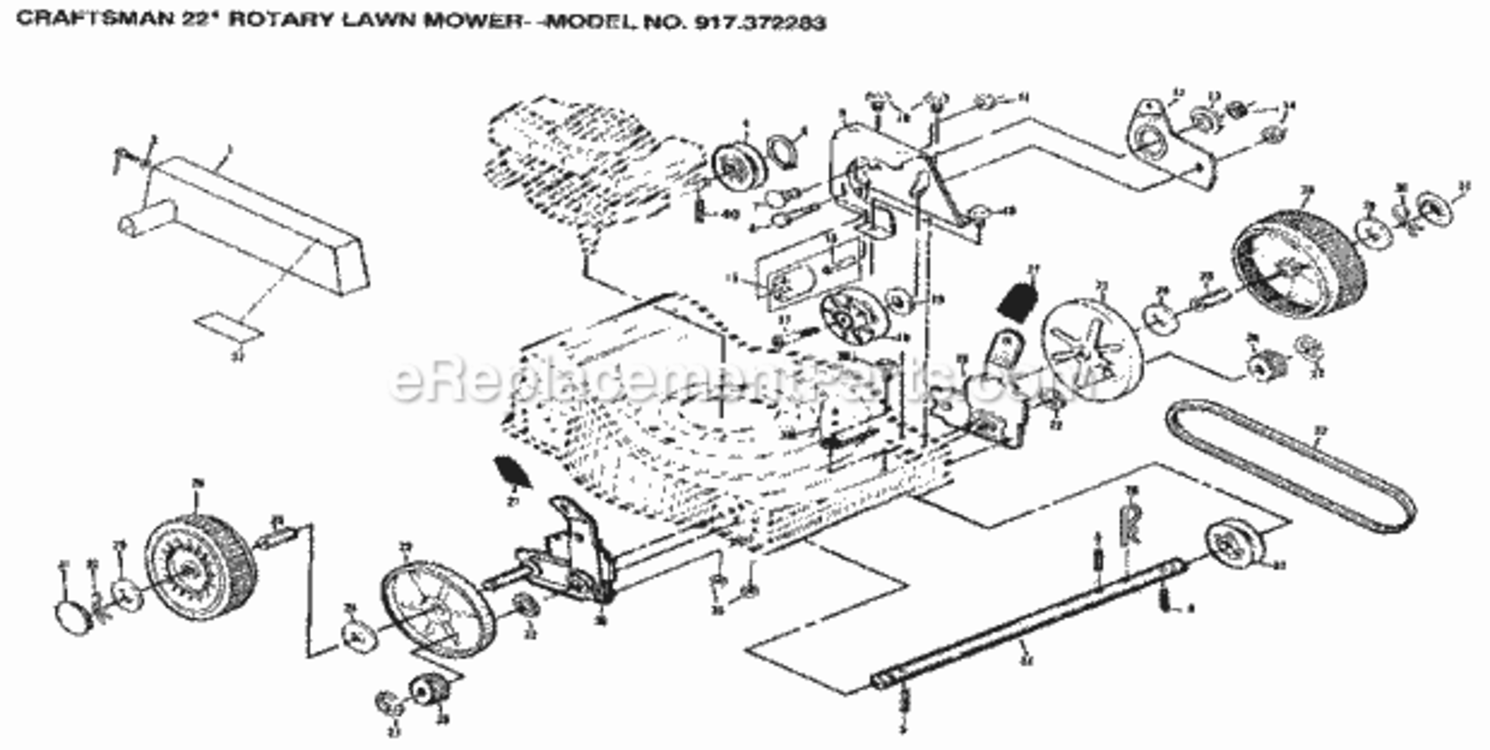 Page B Diagram and Parts List for 917372283  Craftsman Lawn Mower