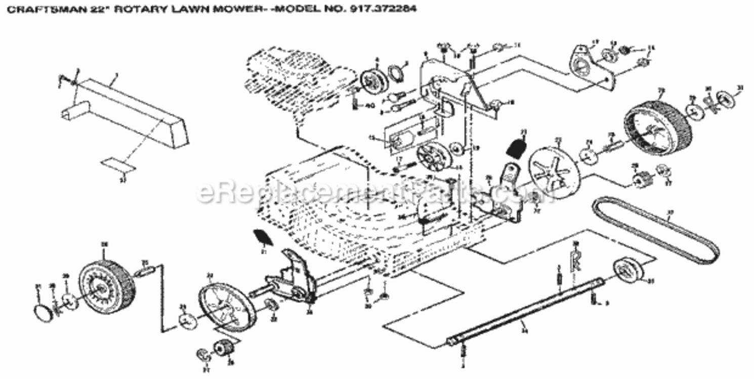 Page B Diagram and Parts List for 917372284  Craftsman Lawn Mower