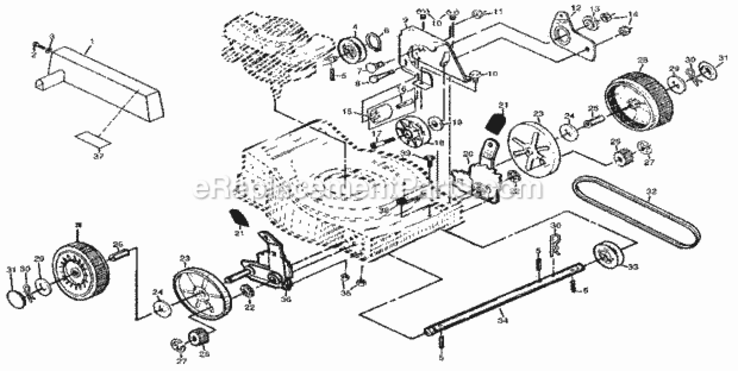 Page B Diagram and Parts List for 917372286  Craftsman Lawn Mower