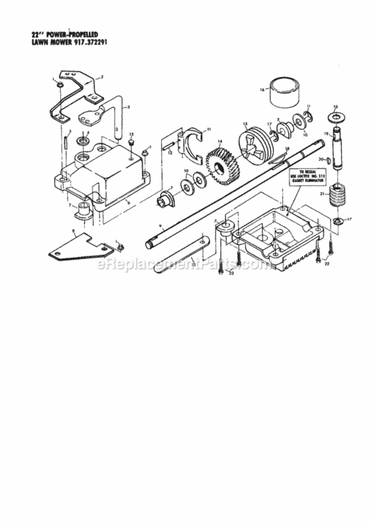 Page C Diagram and Parts List for 917372291  Craftsman Lawn Mower