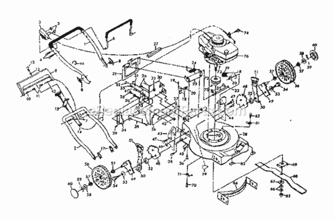 Page A Diagram and Parts List for 917372301  Craftsman Lawn Mower