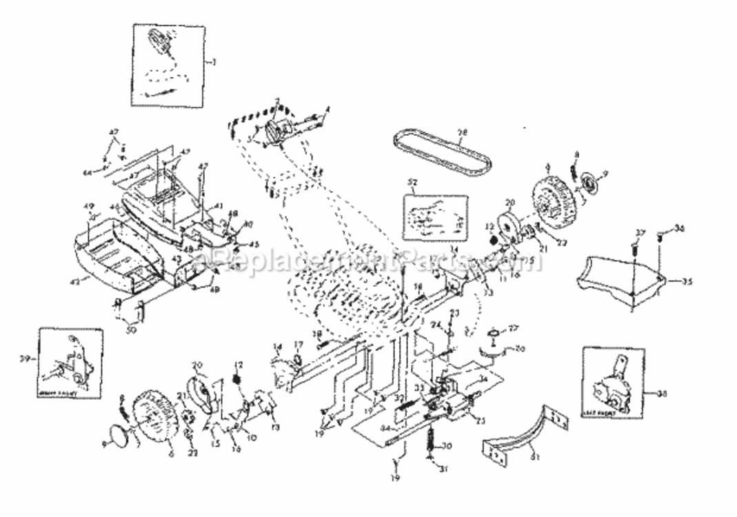Page C Diagram and Parts List for 917372401  Craftsman Lawn Mower