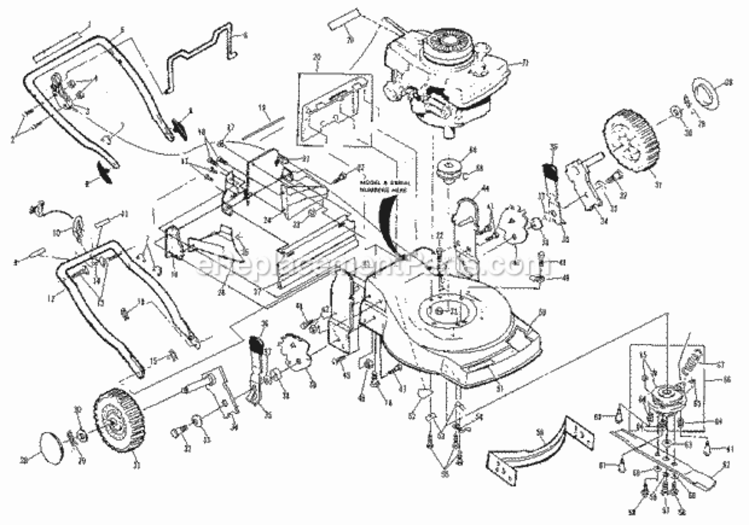 Page A Diagram and Parts List for 917372460  Craftsman Lawn Mower