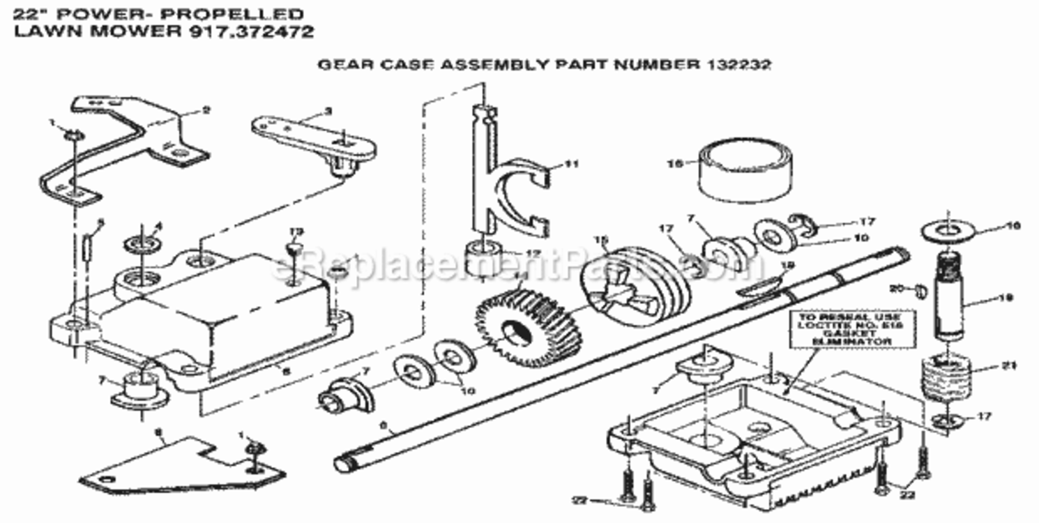 Page C Diagram and Parts List for 917372472  Craftsman Lawn Mower