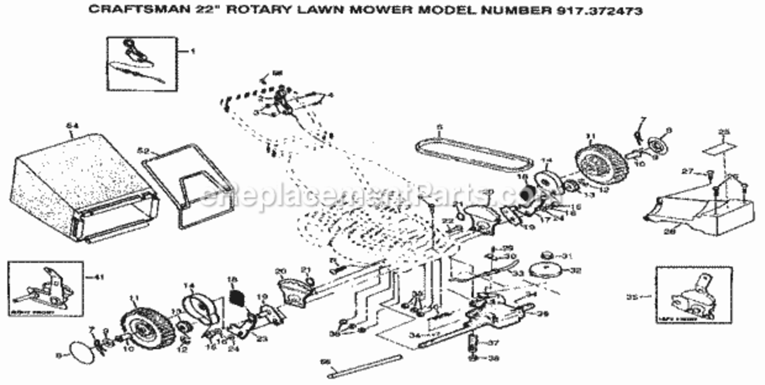 Page B Diagram and Parts List for 917372473  Craftsman Lawn Mower