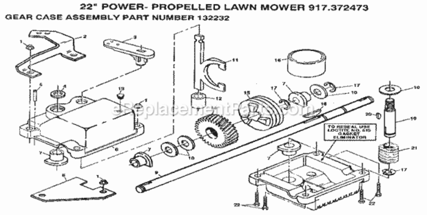 Page C Diagram and Parts List for 917372473  Craftsman Lawn Mower