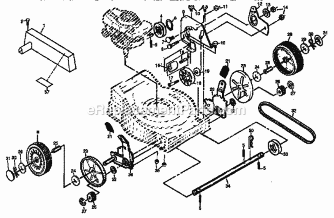 Page B Diagram and Parts List for 917372780  Craftsman Lawn Mower