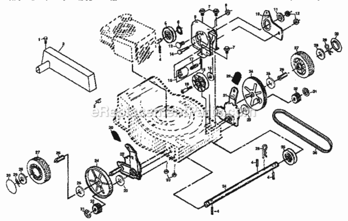 Page B Diagram and Parts List for 917372820  Craftsman Lawn Mower