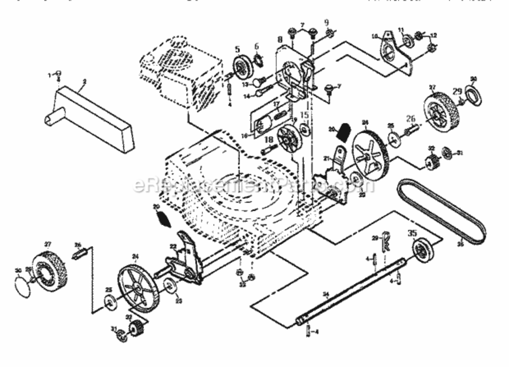 Page B Diagram and Parts List for 917372823  Craftsman Lawn Mower