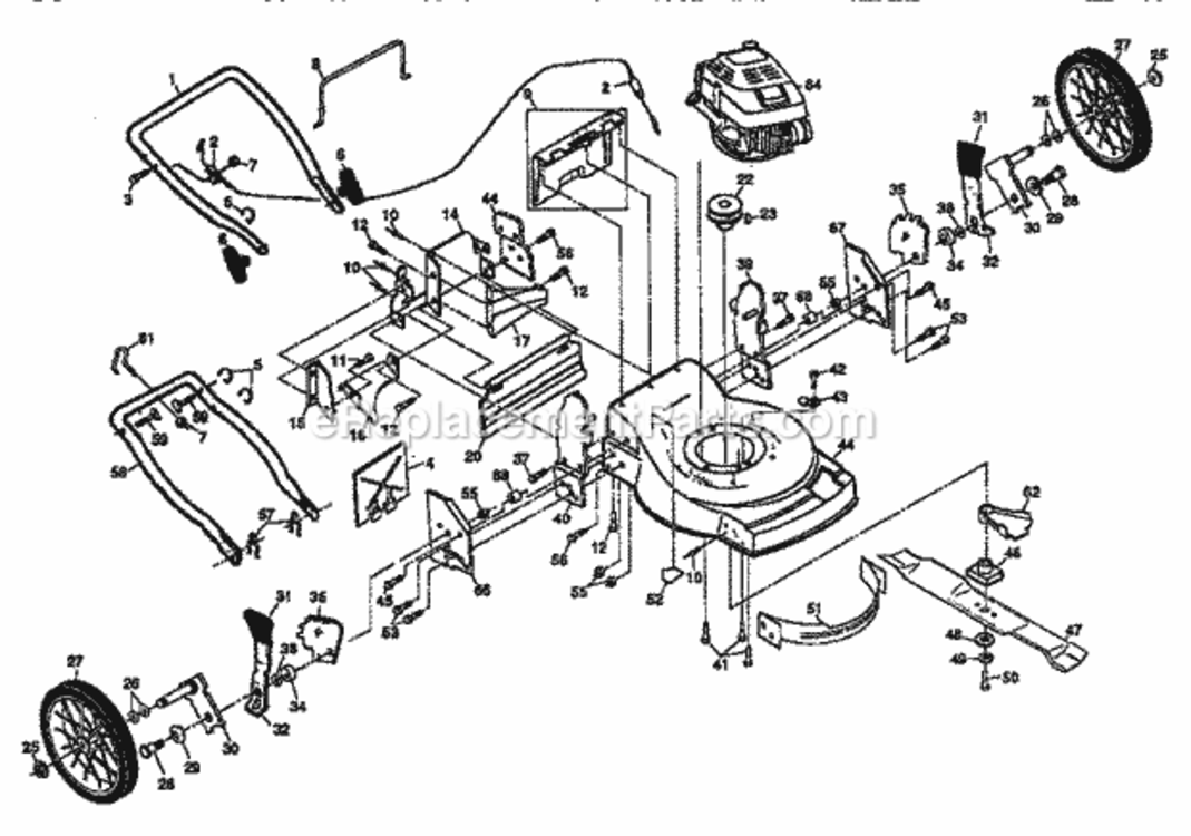 Page A Diagram and Parts List for 917372840  Craftsman Lawn Mower
