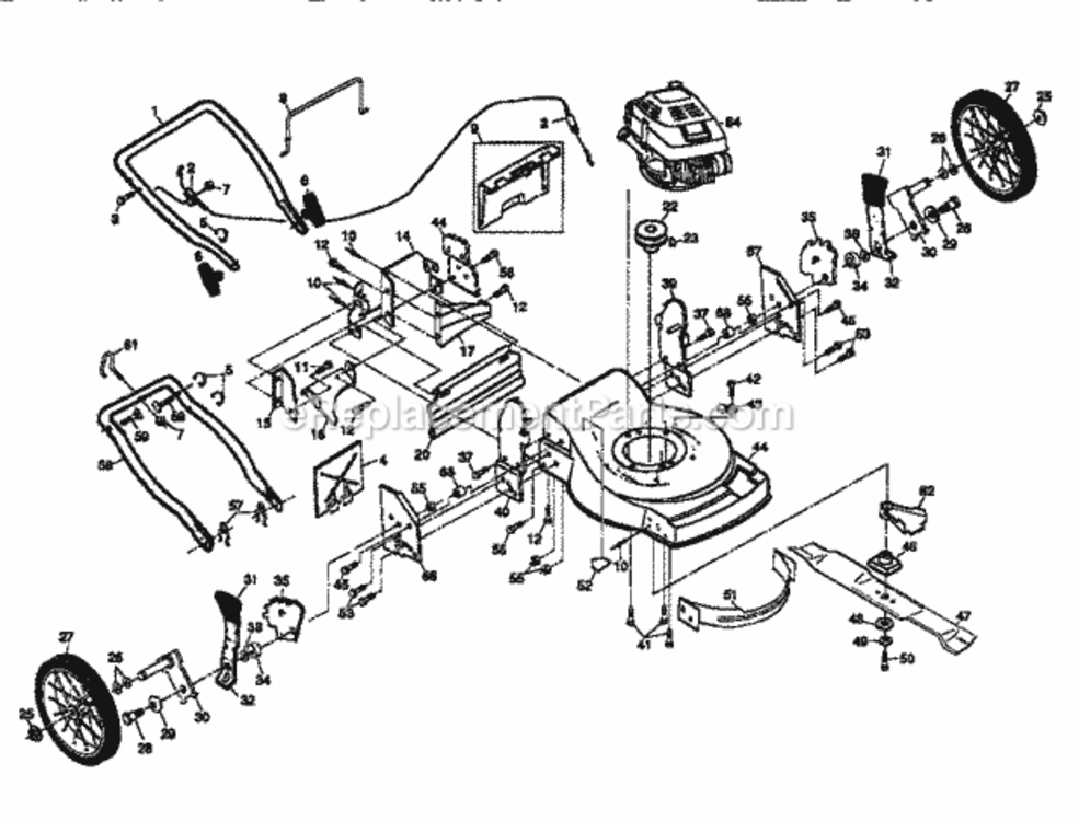 Page A Diagram and Parts List for 917372841  Craftsman Lawn Mower