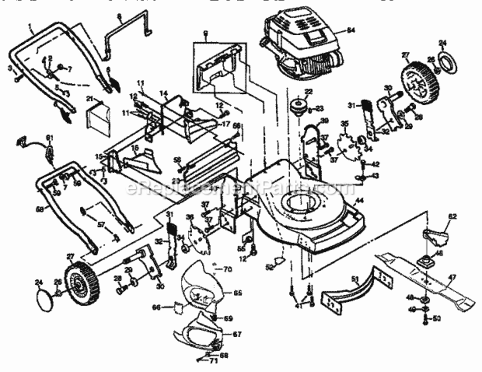 Page A Diagram and Parts List for 917372850  Craftsman Lawn Mower