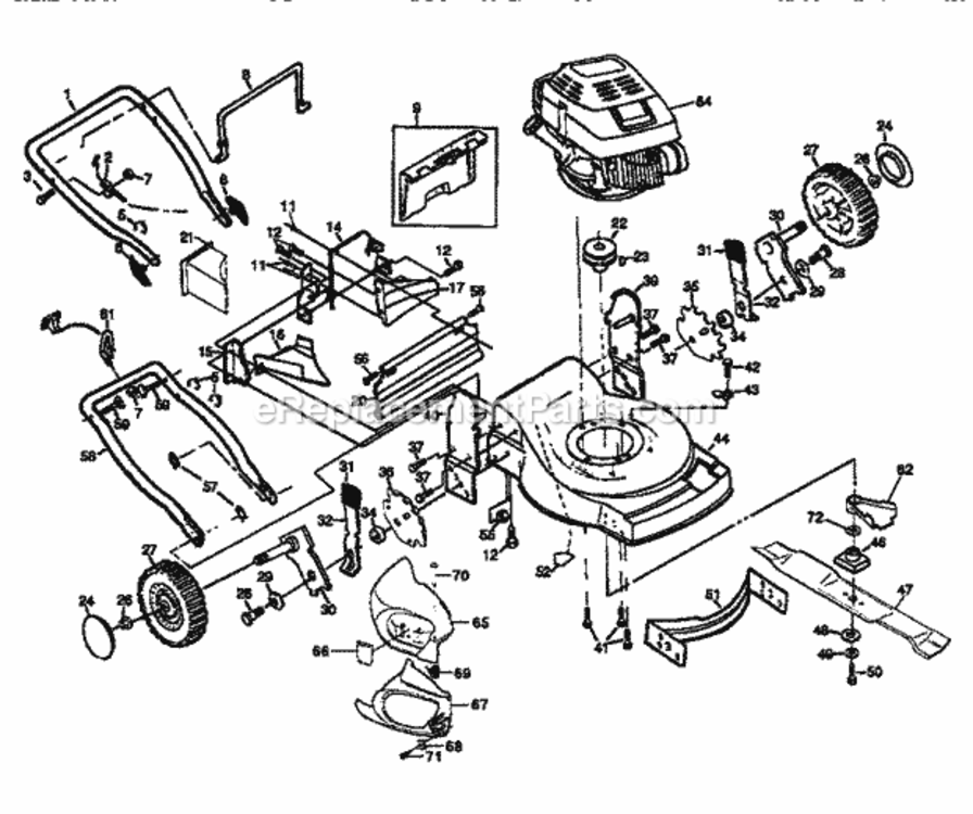 Page A Diagram and Parts List for 917372852  Craftsman Lawn Mower