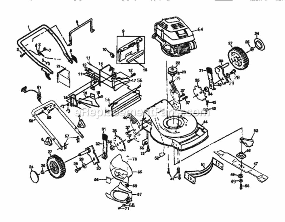 Page A Diagram and Parts List for 917372860  Craftsman Lawn Mower