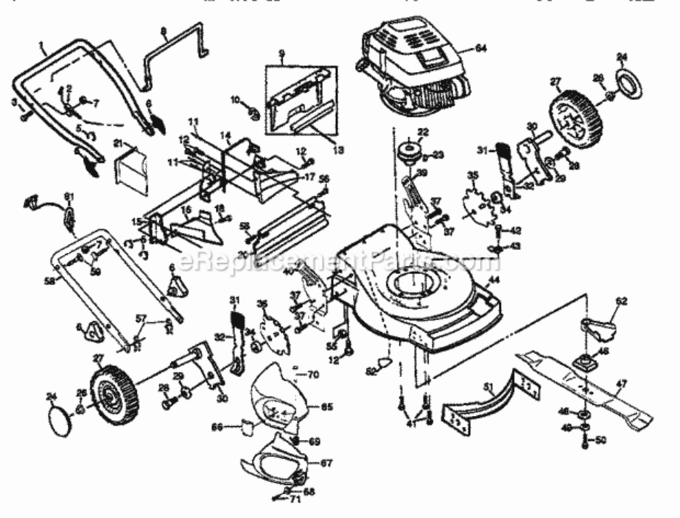 Page A Diagram and Parts List for 917372861  Craftsman Lawn Mower