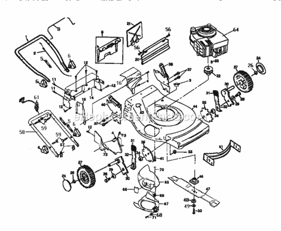 Page A Diagram and Parts List for 917372870  Craftsman Lawn Mower