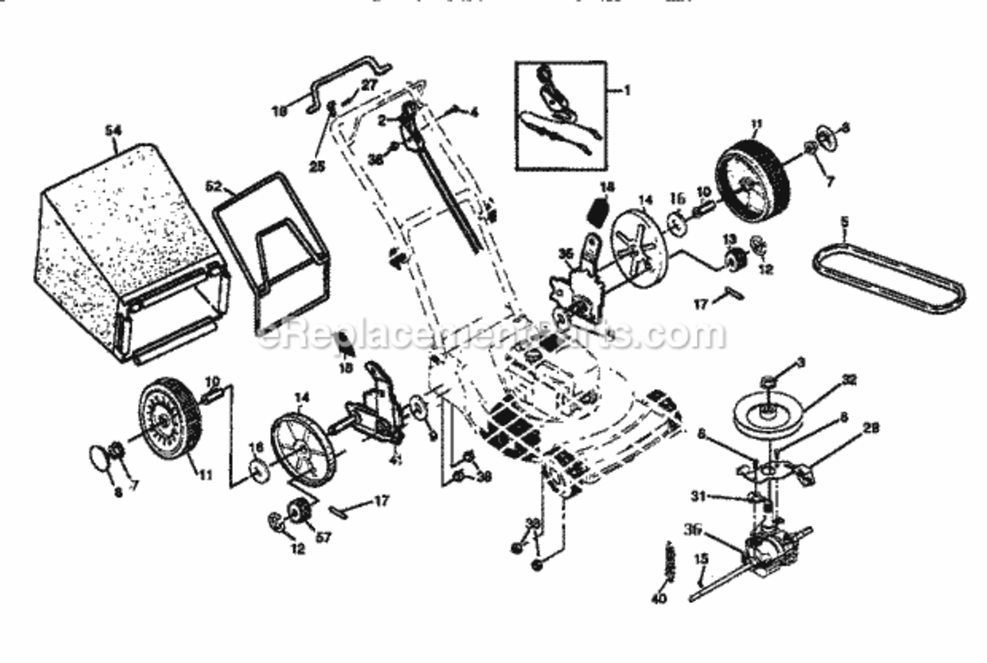 Page B Diagram and Parts List for 917372870  Craftsman Lawn Mower