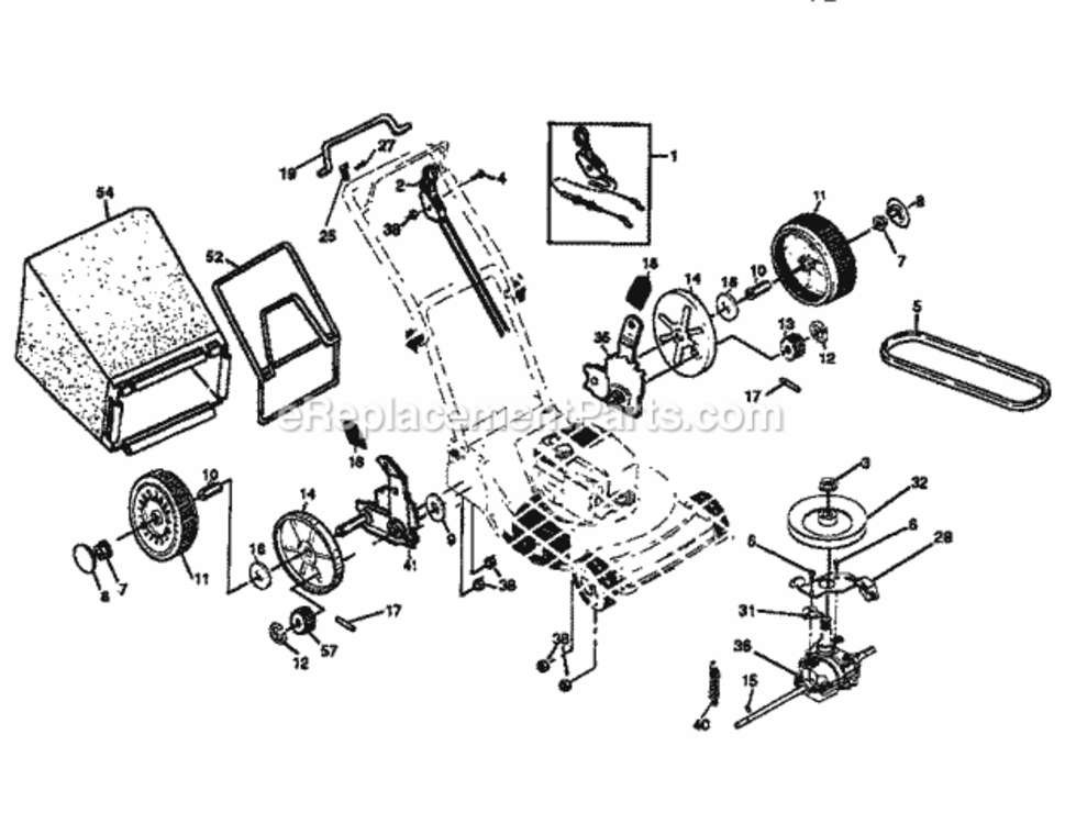 Page B Diagram and Parts List for 917372890  Craftsman Lawn Mower