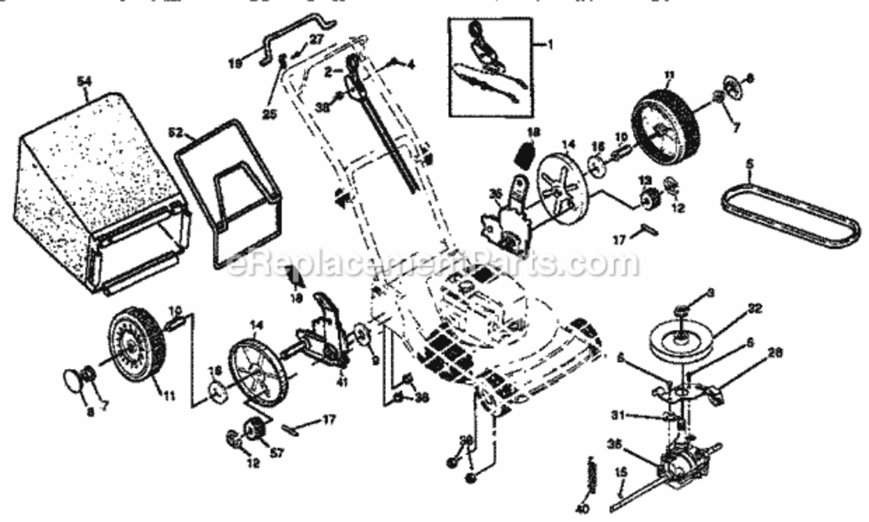 Page C Diagram and Parts List for 917372891  Craftsman Lawn Mower