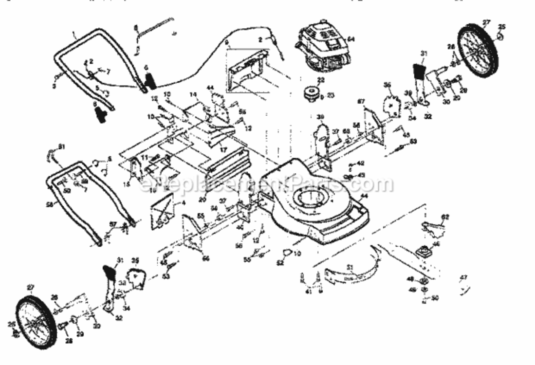 Page A Diagram and Parts List for 917372910  Craftsman Lawn Mower