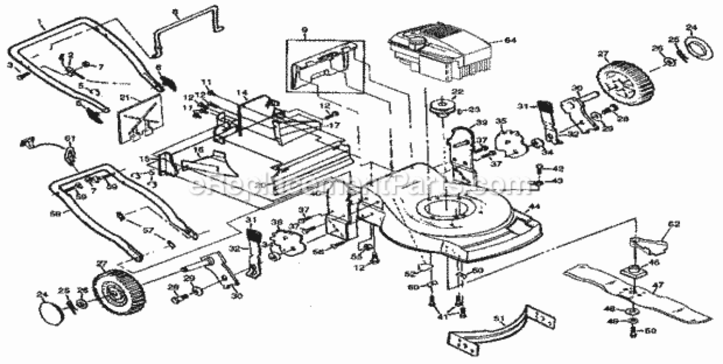 Page A Diagram and Parts List for 917373271  Craftsman Lawn Mower