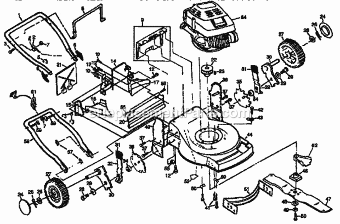 Page B Diagram and Parts List for 917373681  Craftsman Lawn Mower