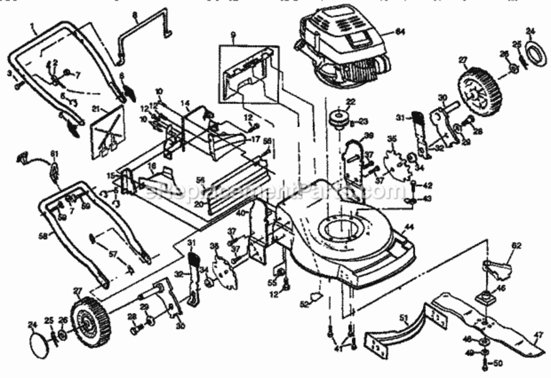 Page B Diagram and Parts List for 917373682  Craftsman Lawn Mower
