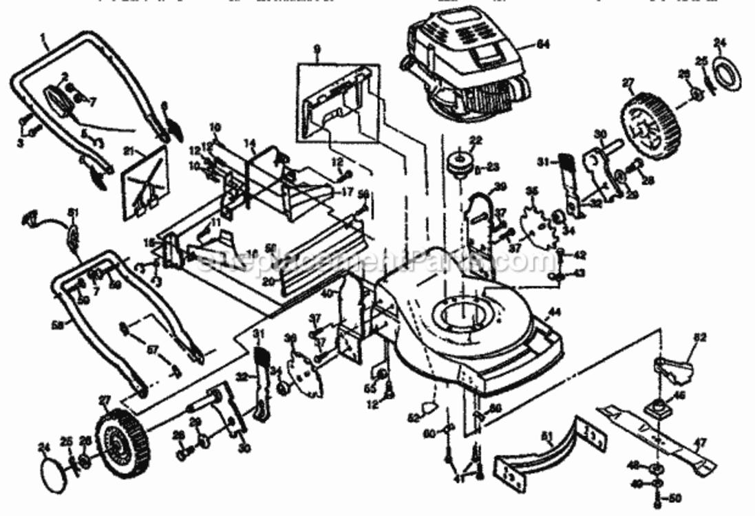 Page A Diagram and Parts List for 917373780  Craftsman Lawn Mower