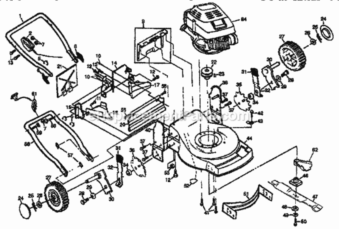 Page A Diagram and Parts List for 917373781  Craftsman Lawn Mower