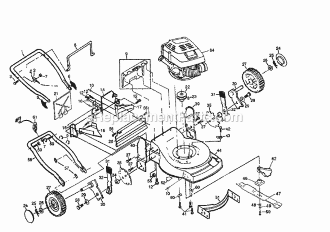 Page B Diagram and Parts List for 917373820  Craftsman Lawn Mower