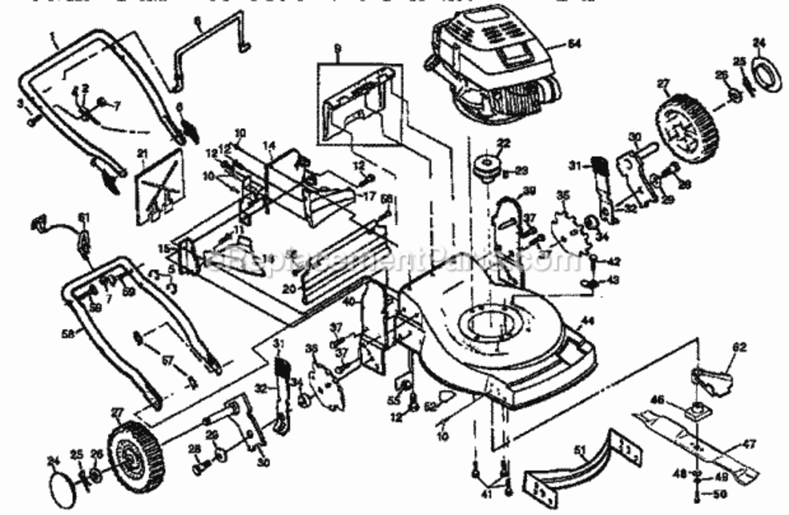 Page B Diagram and Parts List for 917373821  Craftsman Lawn Mower