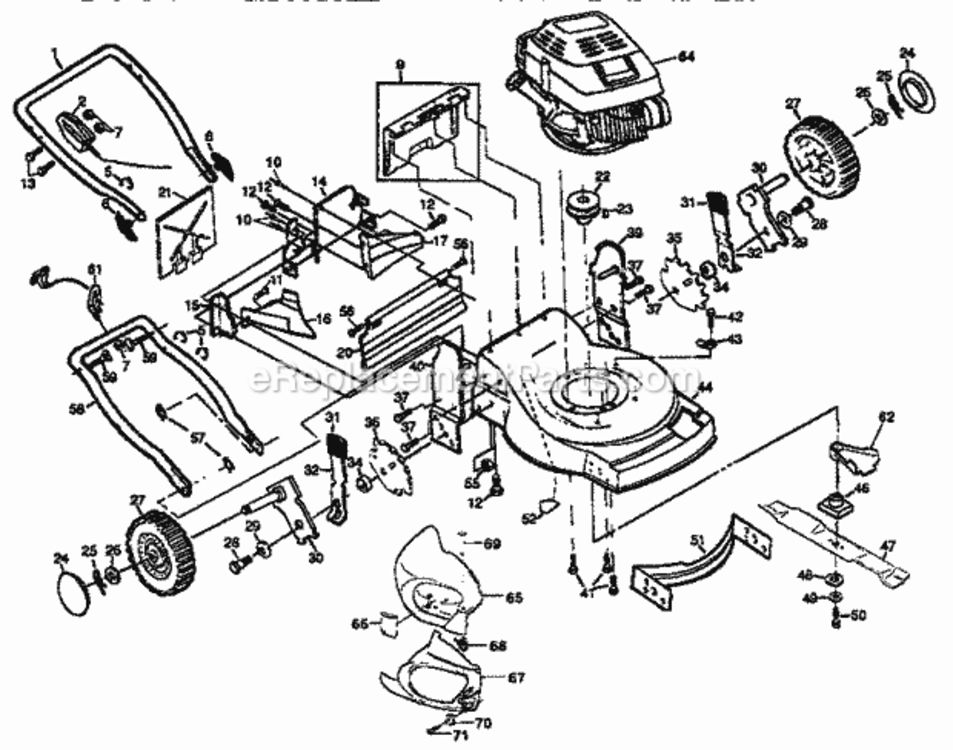 Page B Diagram and Parts List for 917373840  Craftsman Lawn Mower
