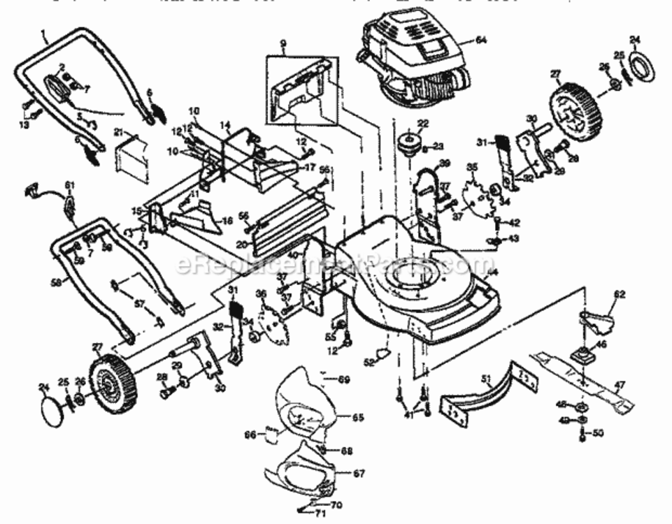Page B Diagram and Parts List for 917373841  Craftsman Lawn Mower